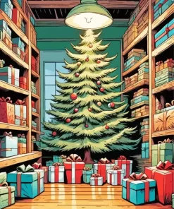 Cartoon Christmas Tree Diamond Painting