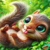 Cartoon Cute Squirrel With Big Eyes Diamond Painting