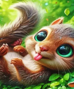 Cartoon Cute Squirrel With Big Eyes Diamond Painting