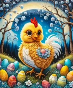 Cartoon Easter Chicken Diamond Painting