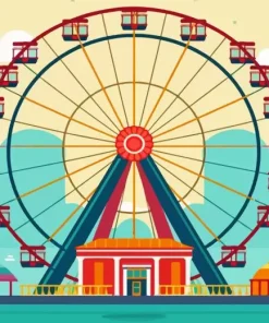 Cartoon Ferris Wheel Diamond Painting