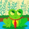Cartoon Frog On A Lily Pad Diamond Painting