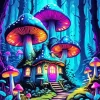 Cartoon Magic Mushroom House Diamond Painting