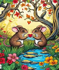 Cartoon Mice Lovers Diamond Painting
