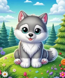 Cartoon Wolf Diamond Painting