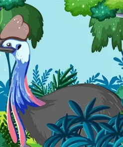 Cassowary Illustration Diamond Painting