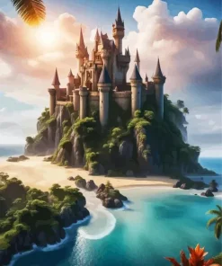 Castle By The Sea Diamond Painting