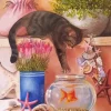 Cat And Goldfish Art Diamond Painting