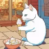 Cat Eating Ice Cream Diamond Painting
