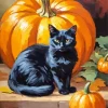 Cat Pumpkin Diamond Painting
