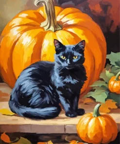 Cat Pumpkin Diamond Painting