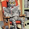 Cat Reading Newspaper Diamond Painting