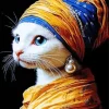Cat With A Pearl Earring Diamond Painting