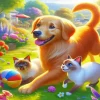 Cats And Dog Diamond Painting