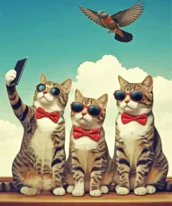 Cats Selfie Diamond Painting