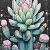 Chalk Cactus Diamond Painting