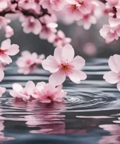 Cherry Blossom In Water Diamond Painting