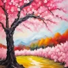 Cherry Blossom Landscape Art Diamond Painting