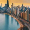 Chicago Skyline Lake Shore Drive Diamond Painting
