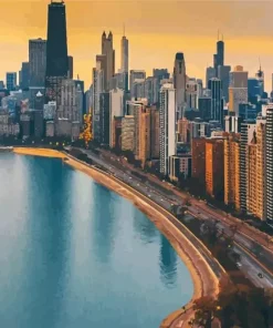 Chicago Skyline Lake Shore Drive Diamond Painting