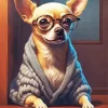 Chihuahua Dog With Glasses Diamond Painting