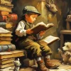 Child Reading Art Diamond Painting