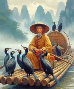 Chinese Fisherman Diamond Painting