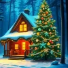 Christmas Cabin In The Woods Diamond Painting