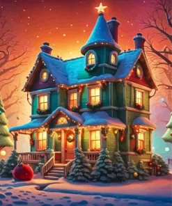Christmas House Diamond Painting