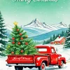 Christmas Red Truck Diamond Painting