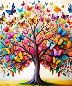 Colorful Butterfly Tree Diamond Painting
