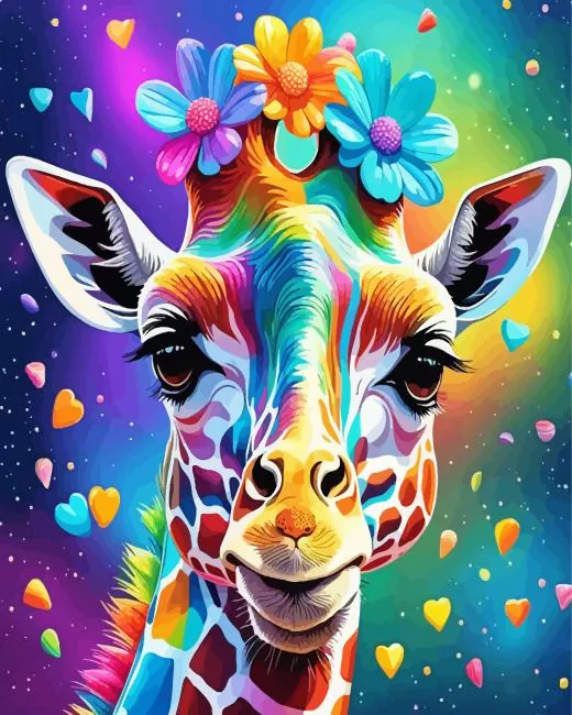 colorful giraffe Diamond Paintings Colorful Giraffe Diamond Painting
