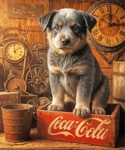Cool Blue Heeler Diamond Painting