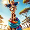 Cool Giraffe Glasses Diamond Painting