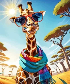 Cool Giraffe Glasses Diamond Painting