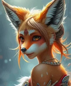 Cool Girl Fox Art Diamond Painting