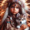 Cool Girl With Wolf Diamond Painting