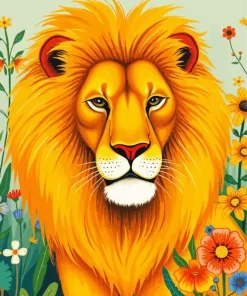 Cool Golden Lion Diamond Painting