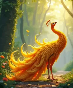 Cool Golden Peacock Diamond Painting