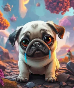 Cool Sad Pug Diamond Painting
