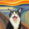 Cool Scream Cat Art Diamond Painting