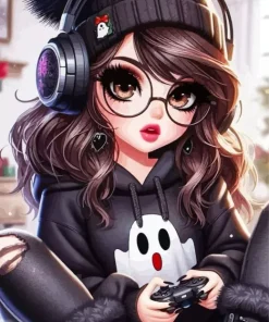 Cute Gamer Girl Diamond Painting