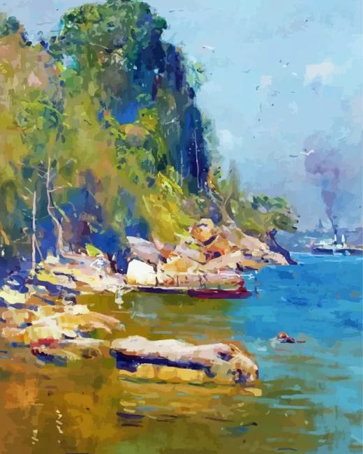 from my camp by streeton Diamond By Numbers From My Camp By Streeton Diamond Painting