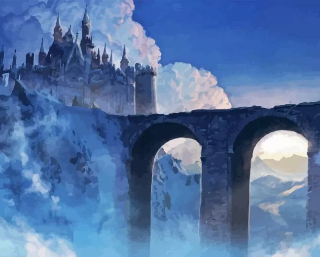 frozen bridge and castle Diamond By Numbers Frozen Bridge And Castle Diamond Painting