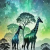 Galaxy Giraffe Silhouette Art Diamond Painting