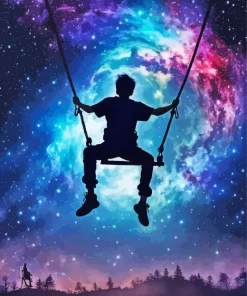 Galaxy Silhouette Swing Diamond Painting