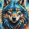 Galaxy Wolf Face Art Diamond Painting