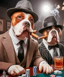 Gangster Dogs Gambling Diamond Painting