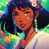 Ghibli Art Style Lady Diamond Painting