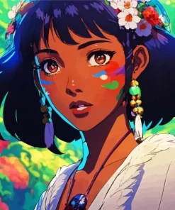 Ghibli Art Style Lady Diamond Painting